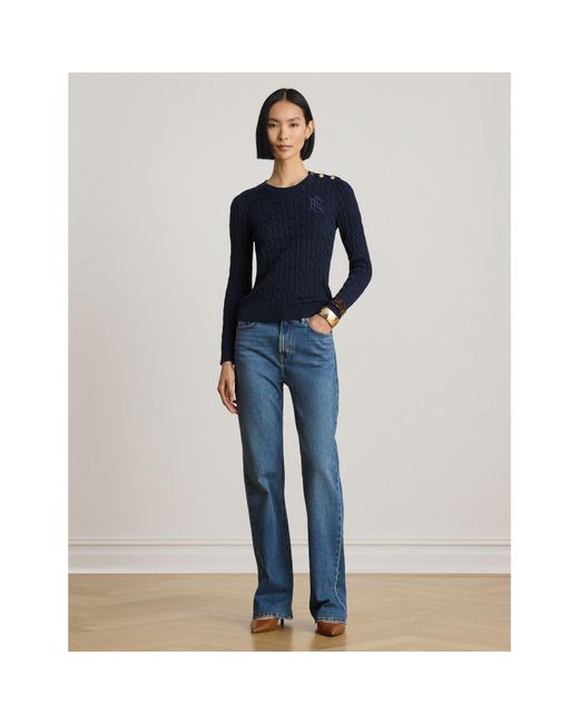 Ralph Lauren Blue Cable-Knit Jumper
