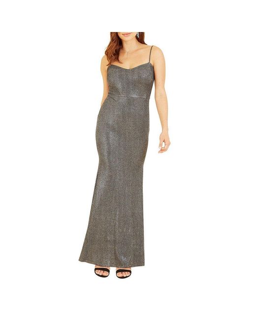 Mela London Gray Fitted Strappy Maxi Dress