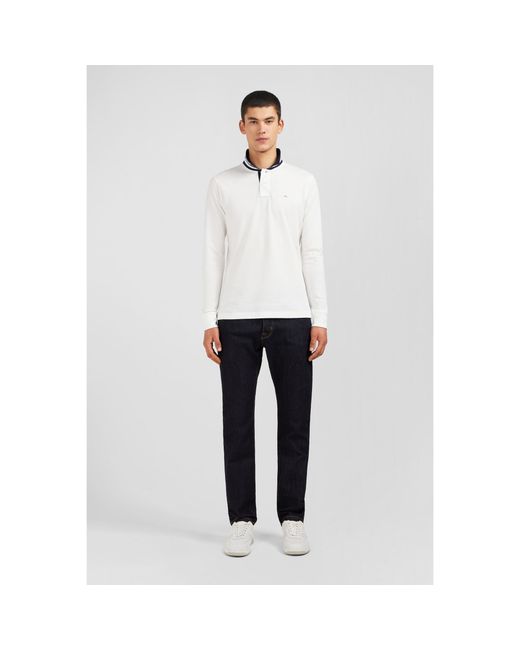 Eden Park White Stretch Pima Cotton Polo for men