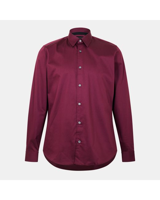 Ted Baker Purple Long-Sleeve Cotton Shirt for men