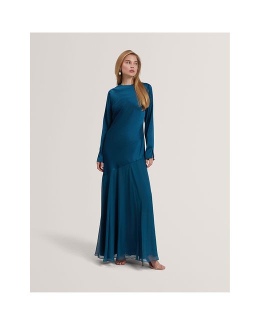 Ted Baker Blue Long Sleeve Maxi Dress