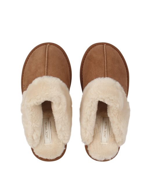 Jack Wills Brown Mule Slippers Ladies