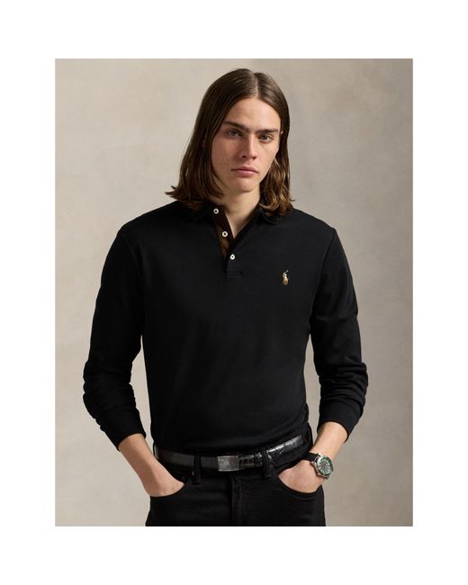 Polo Ralph Lauren Black Pima Polo Shirt for men