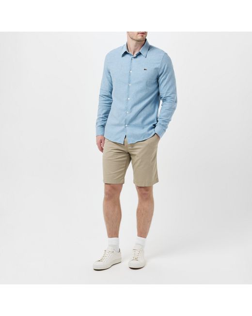 Lacoste Blue Long Sleeve Plain Shirt for men