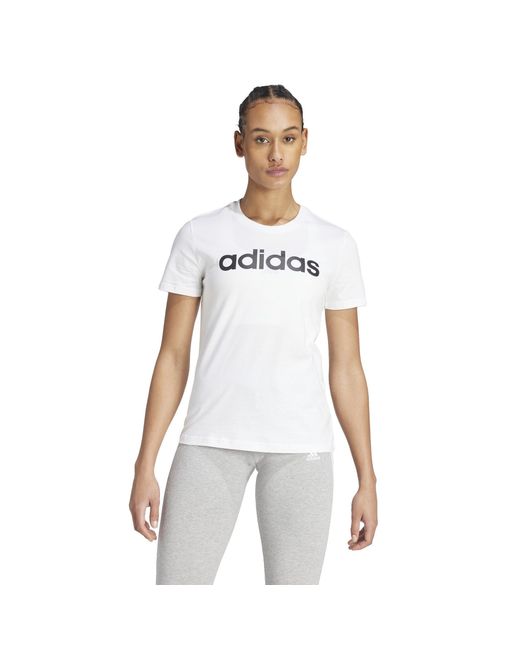 Adidas White Essentials Logo T-Shirt
