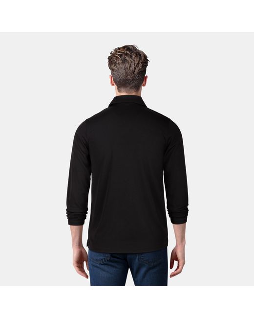 Lyle & Scott Black Tech Long-Sleeve Polo Shirt for men