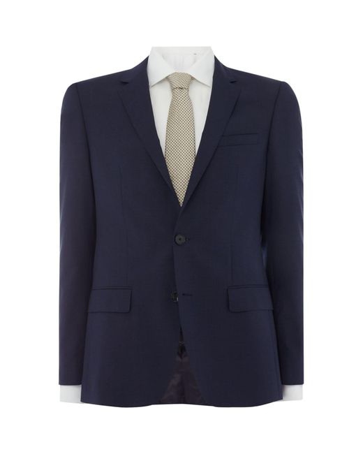 HUGO Blue Henry Slim Fit Cross Hatch Two-piece Suit Jacket for men