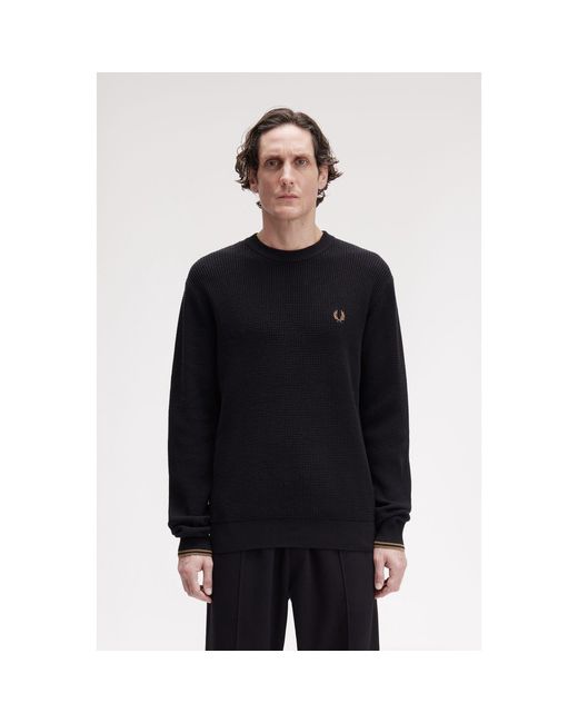 Fred Perry Blue Crew Neck Jumper for men