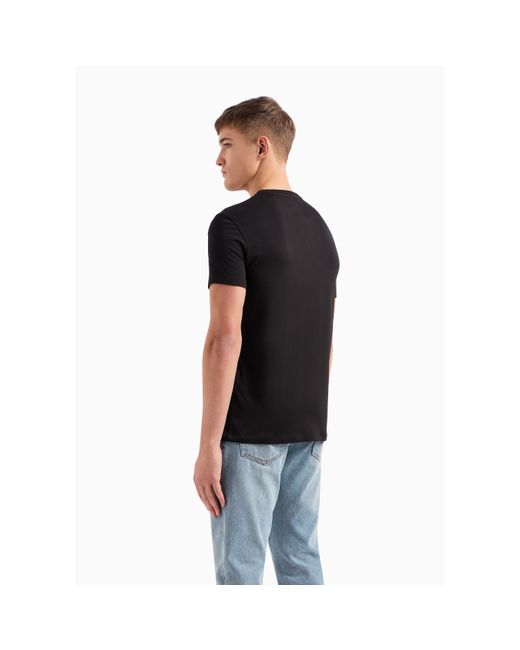 ARMANI EXCHANGE Black Small Icon T-Shirt for men