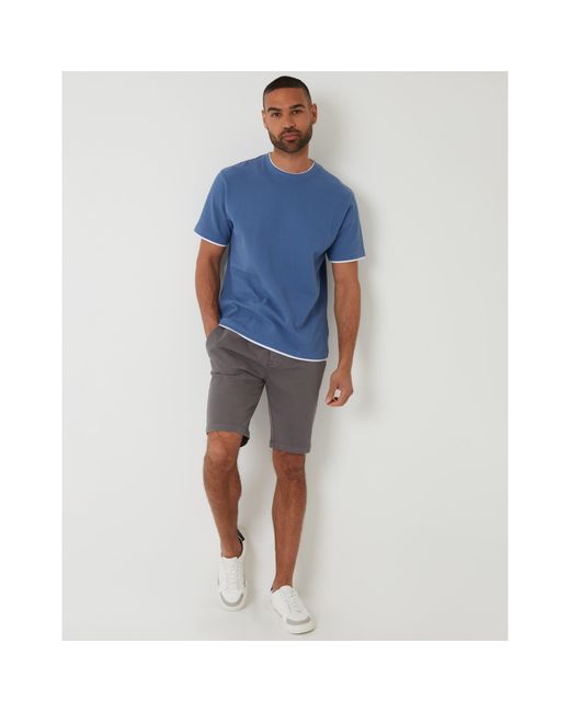 Threadbare Blue Regular Fit T-Shirt for men