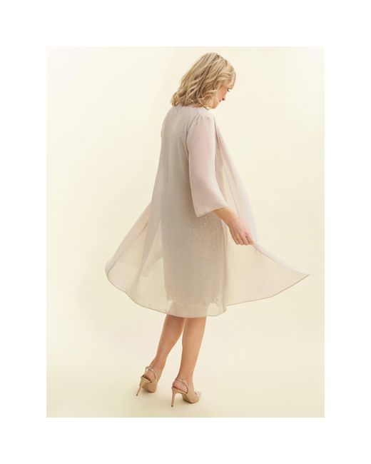 Gina Bacconi Natural Joss Embroidered Dress With Jacket