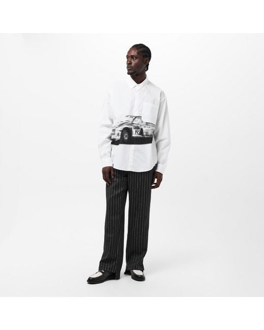 Represent Black Stepped Straight Leg Trousers for men