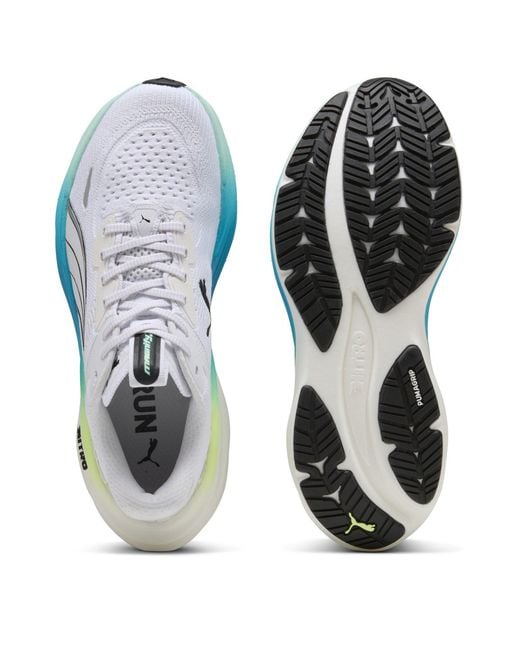 PUMA White Magnify Nitro 3 Running Shoes