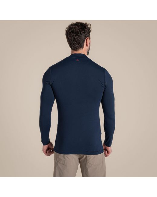 Craghoppers Blue Nosilife Mock Neck Long-Sleeved Jersey Top for men