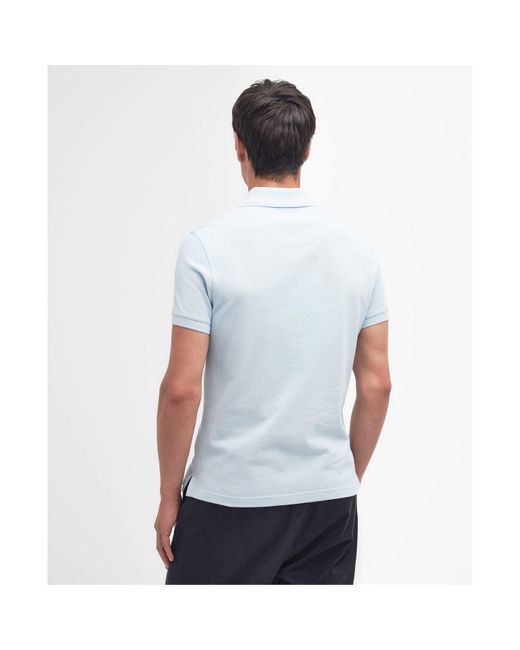 Barbour Blue Tartan Pique Polo Shirt for men