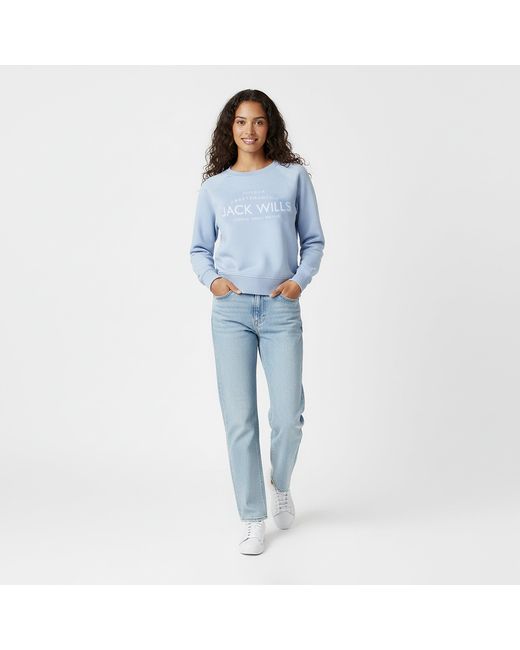 Jack Wills Blue Hunston Graphic Crew Neck Sweatshirt