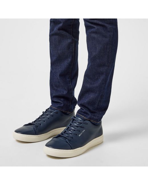 Paul Smith Blue Lee Leather Low-Top Trainers for men