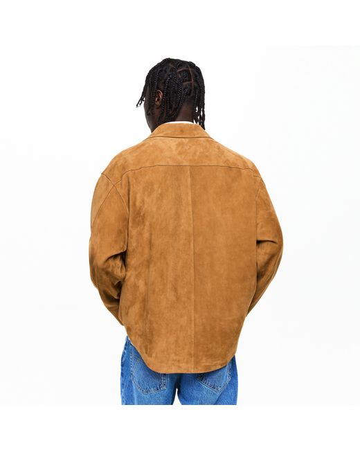 AMI Brown Suede Overshirt for men