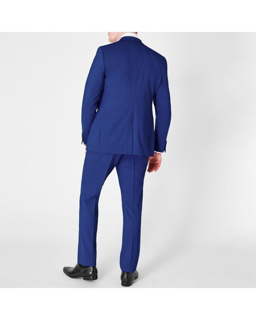 Without Prejudice Blue Perrin Slim Fit Suit Trousers for men