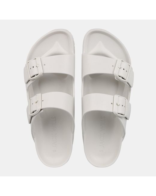 Jack Wills White Two Strap Sandals