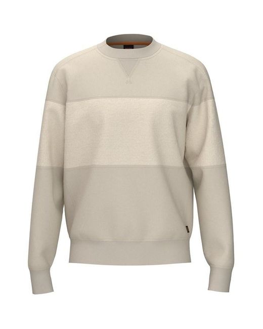 BOSS by Hugo Boss Gray Patch Crew Sweater for men