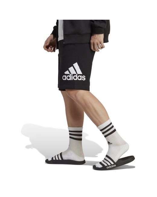 Adidas Black Big Logo French Terry Shorts for men