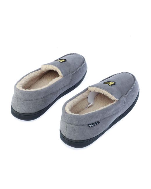 Lyle & Scott Blue Aspen Moccasin Slipper for men