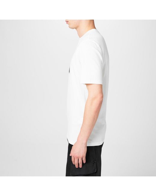 C P Company White Block Logo Regular Fit T-Shirt for men