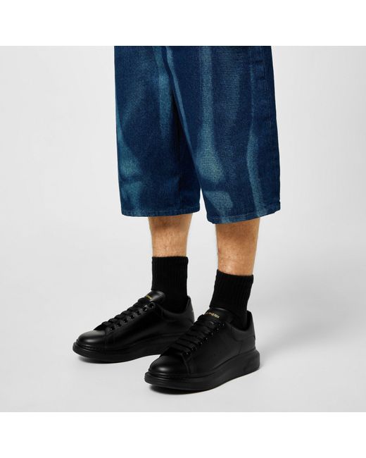 McQueen Black Oversized Leather Trainers for men