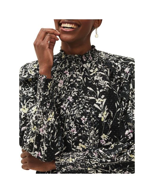 Phase Eight Black Daphne High Neck Ruffle Blouse