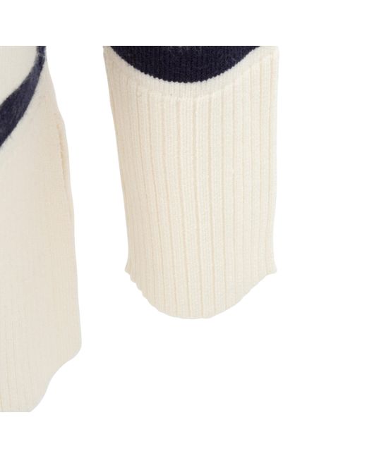 Miso White V-Neck Cuff Stripe Cardigan