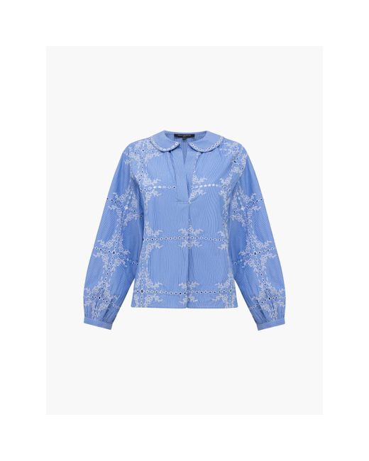French Connection Blue Long Sleeve Patterned Shirt