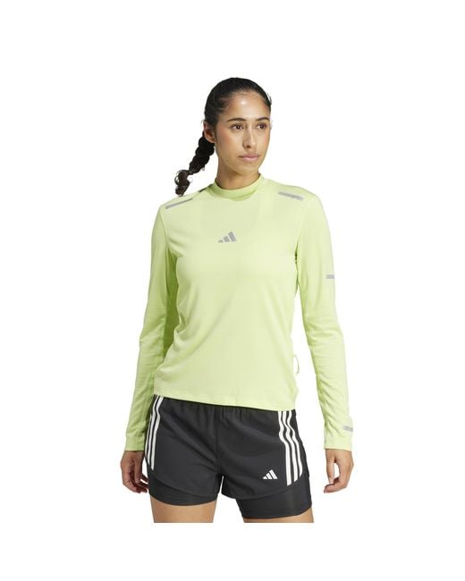 Adidas Green Long Sleeve Performance Running Top