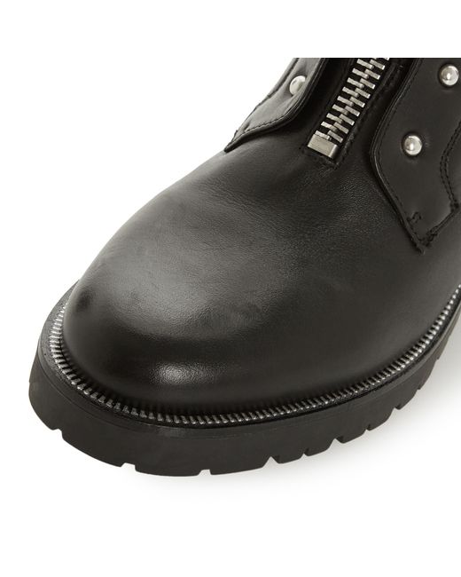 Dune Black Raffi Studded Buckle Biker Boots