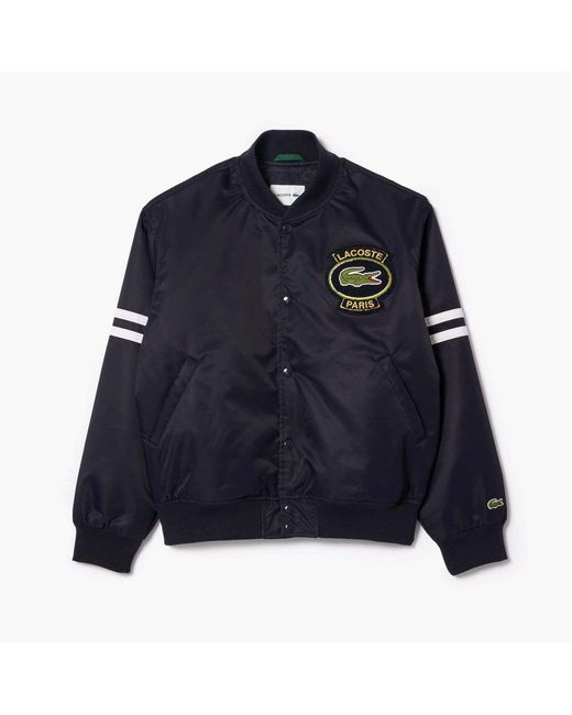 Lacoste Blue Long Sleeve Varsity Jacket for men