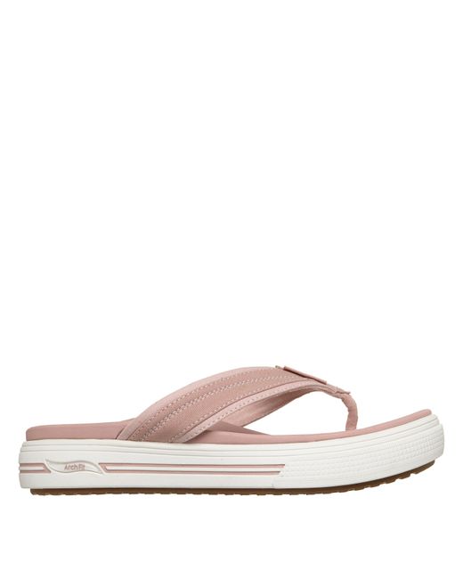 Skechers Pink Arch Fit Arcade Canvas Flat Sandal