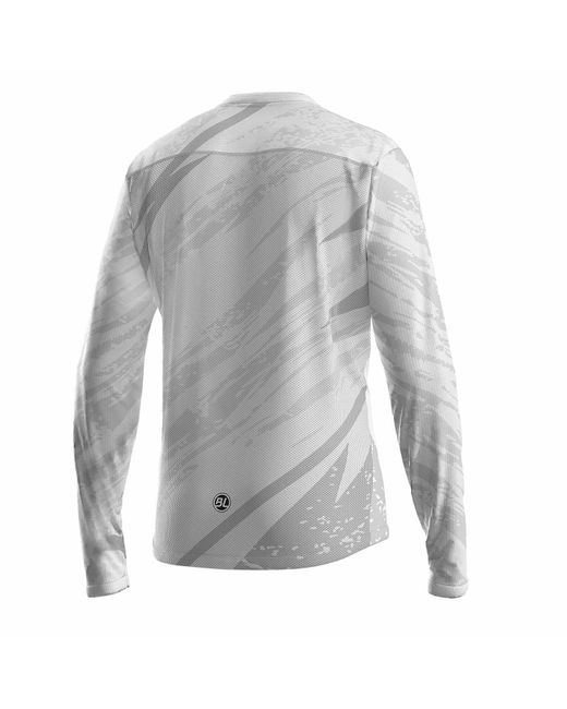 Bicycle Line Gray Ponente Upf 30+ V-Neck Long Sleeve Cycling Jersey for men