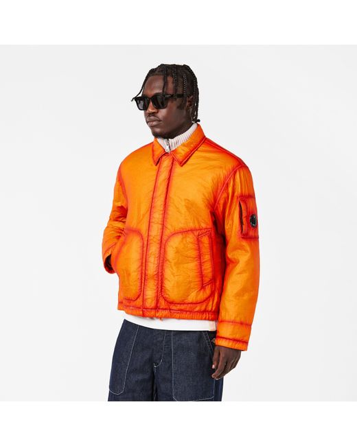 C P Company Orange Feltro Bi Film Jacket for men