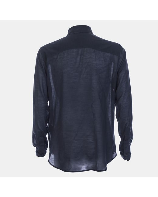Off-White c/o Virgil Abloh Blue Embroidered Silkjer Round Shirt for men