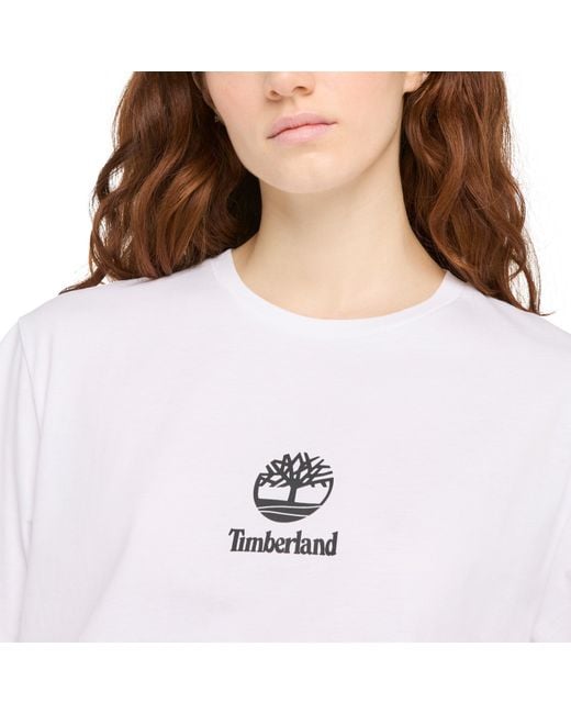 Timberland White Stack Logo T-Shirt for men
