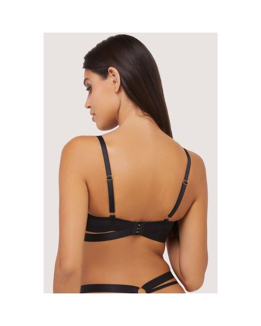 Wolf & Whistle Black Alexa Mesh Overlay Thick Strap Bra