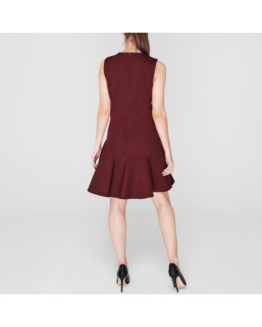 Victoria Beckham Red Relaxed Turtle Neck Dress