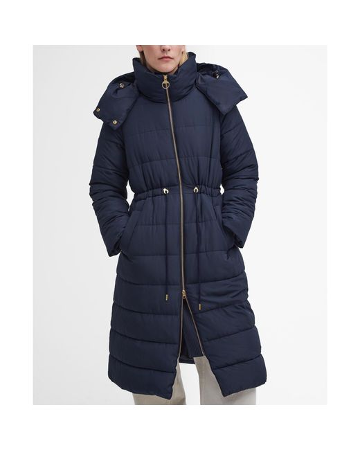 Barbour Blue Mannue Longline Quilted Jacket