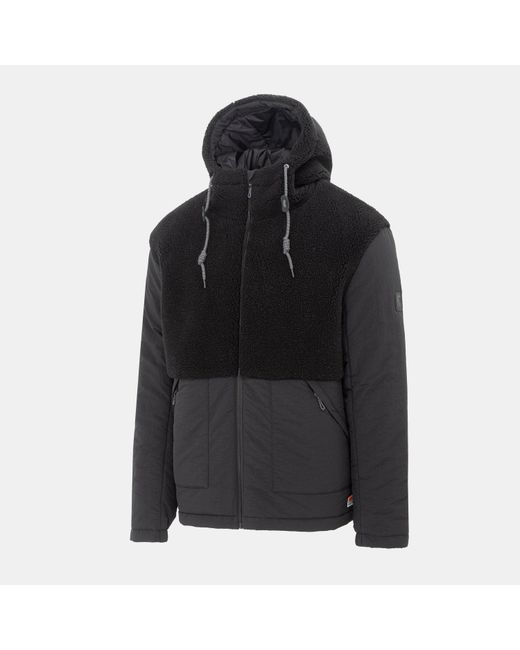 SoulCal & Co California Black Soul Sherpa Hooded Long Sleeve Hybrid Jacket for men