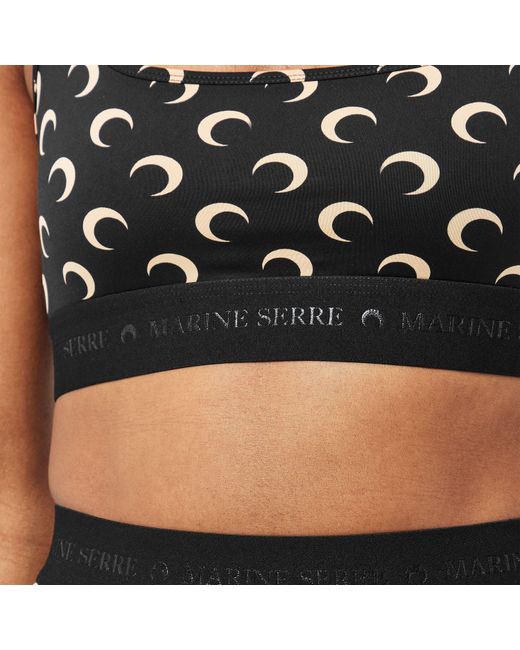 MARINE SERRE Black Jersey Bralettes