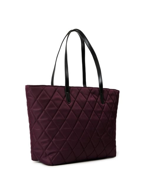 Barbour Purple Quilted Tote Bag