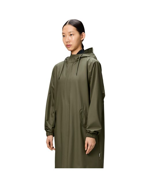 Rains Green Fishtail Waterproof Parka
