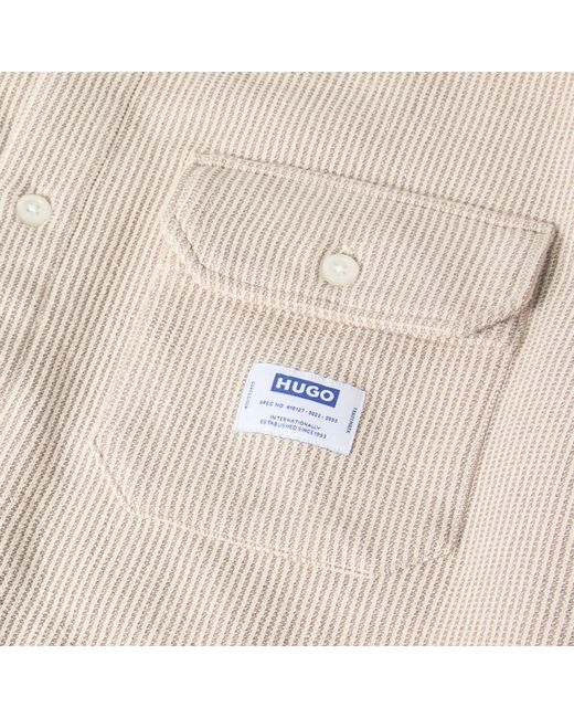 HUGO White Ekynone Long Sleeve Oxford Shirt for men