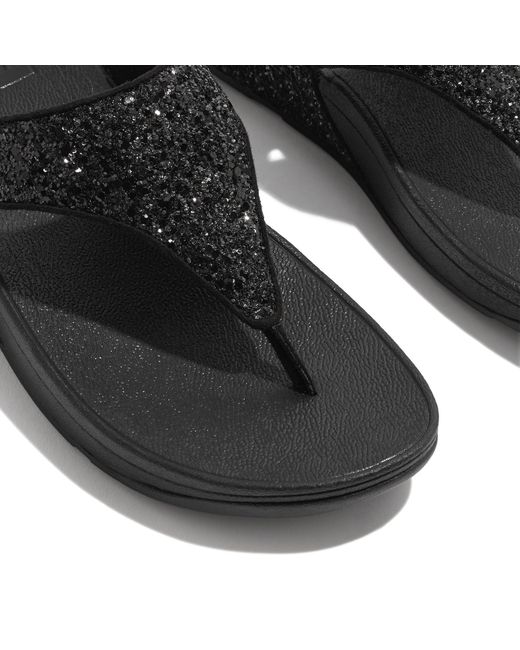 Fitflop Black Lulu Glitter Sandals