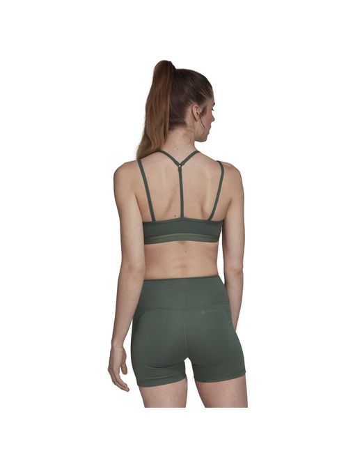 Adidas Green Yoga Essentials Light-Support Bra